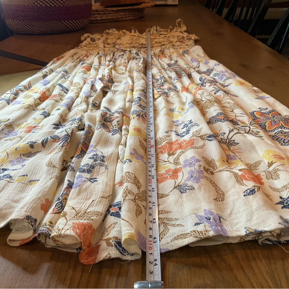 Free People Isla Cream Floral Midi Dress Large - Picture 10 of 13